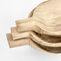 Dough Bowl with Handle Oval Set of 3