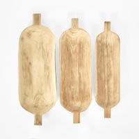 Dough Bowl with Handle Oval Set of 3
