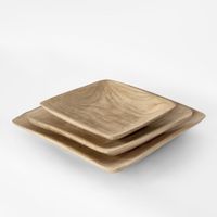 Wooden Square Trays  Set of 3
