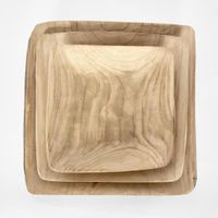 Wooden Square Trays  Set of 3