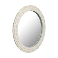 Leila Round Bone Inlay White Mirror 70cm