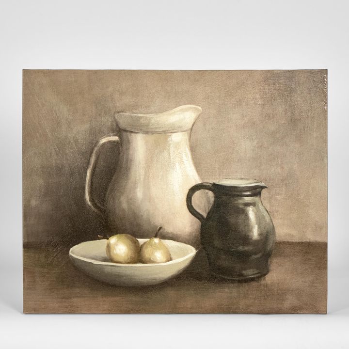 Brown And White  Jug Wall Art