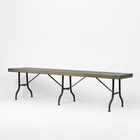 Long Zinc top Bench with Metal legs