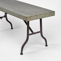 Long Zinc top Bench with Metal legs