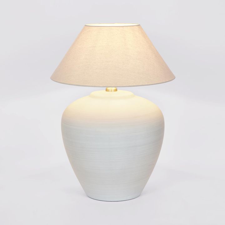 Large Concrete Lamp With Shade