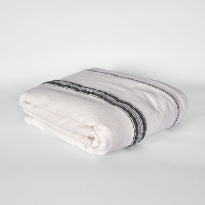 Stripe Slub Sherpa White