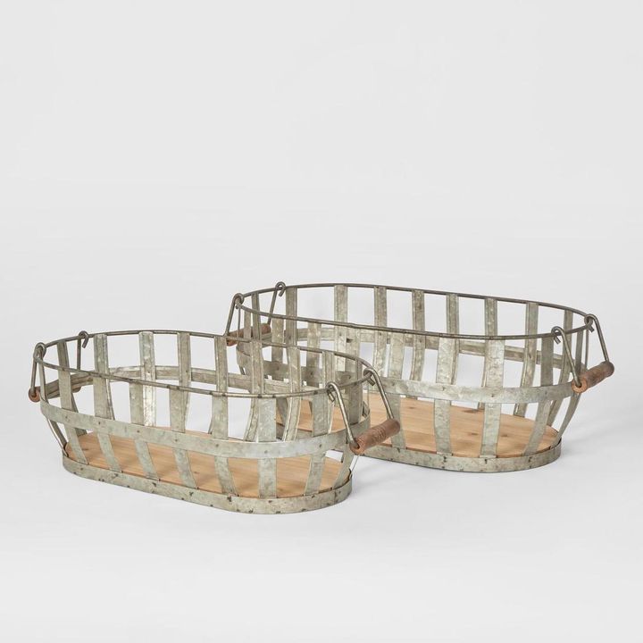 Cross Wire Basket  Set of 2