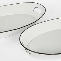 Faux Enamel Boat Trays Set of 2
