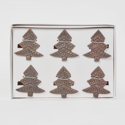 Christmas Tree Napkin Ring Set of 6