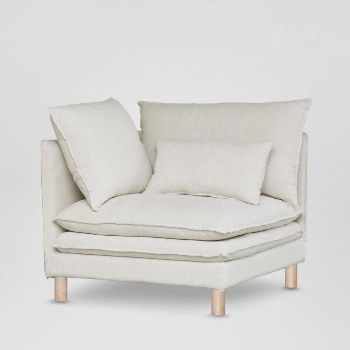 Aura Corner Sofa Base With White Cover