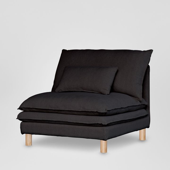 Aura Single Seater Sofa With Cover Charcoal