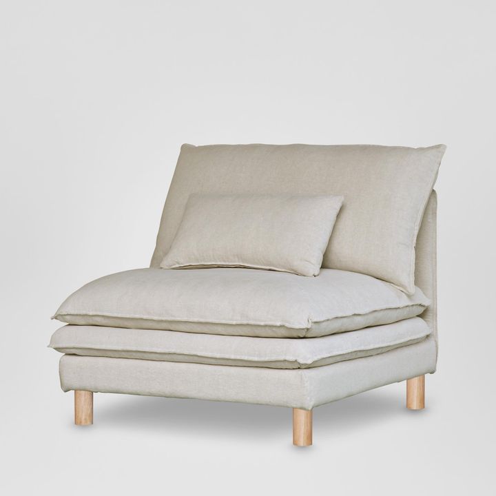 Aura Single Seater Sofa With Cover Natural