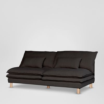 Aura 2str No Arms Sofa Base with Cover Charcoal