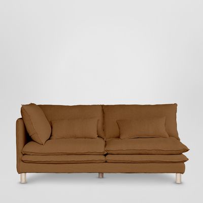 Aura 2str Left Arm Sofa Base with Cover Brown