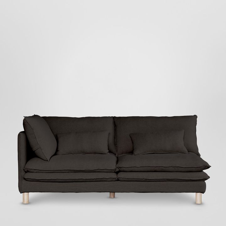 Aura 2str Left Arm Sofa Base with Cover Charcoal