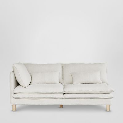 Aura 2str Left Arm Sofa Base with Cover White