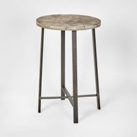 Round Stool w Metal Legs