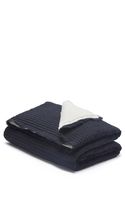 Ribbed Sherpa Throw Black