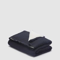 Ribbed Sherpa Throw Quilt Black