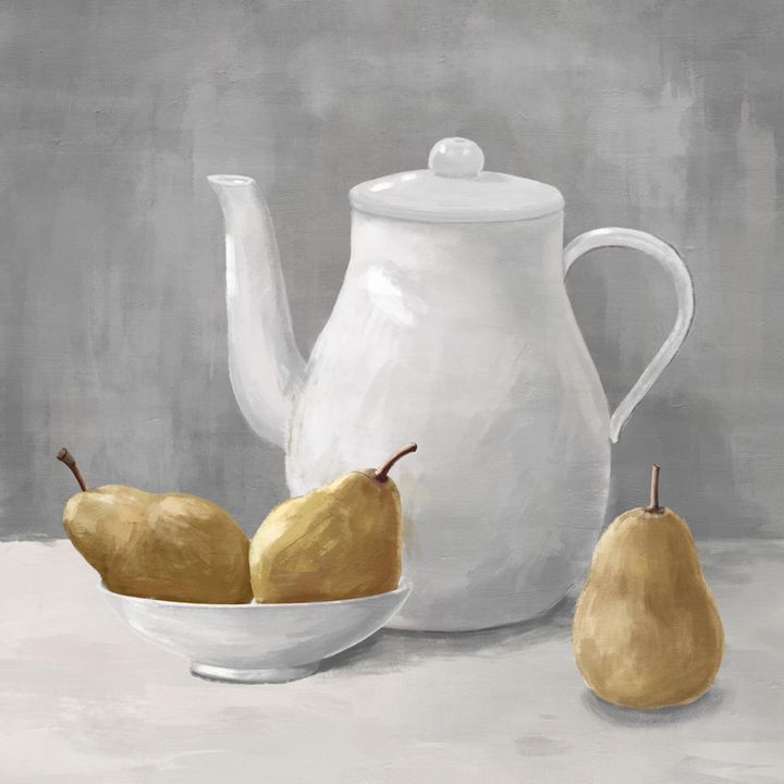 Teapot & Pears  Painting Wall Art