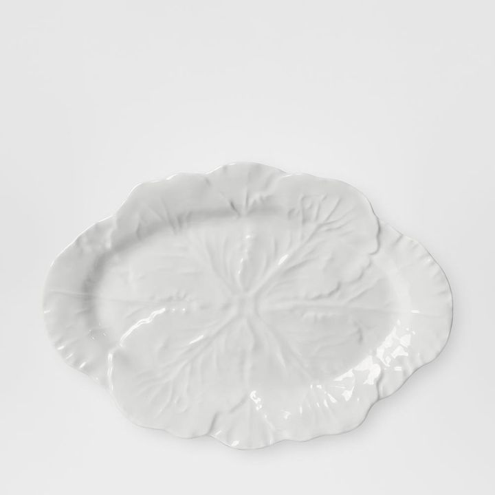 Luxe Cabbage Leaf Oval Platter