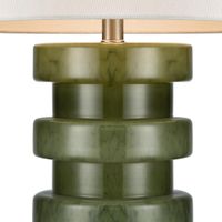 Remy Green Glass Table Lamp & White Shade