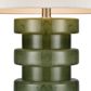 Remy Green Glass Table Lamp & White Shade