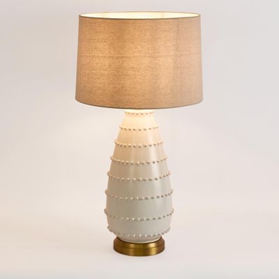 Grace White Table Lamp & Linen Shade