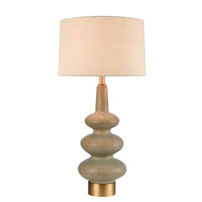 Linden Sandstone Table Lamp & Linen Shade