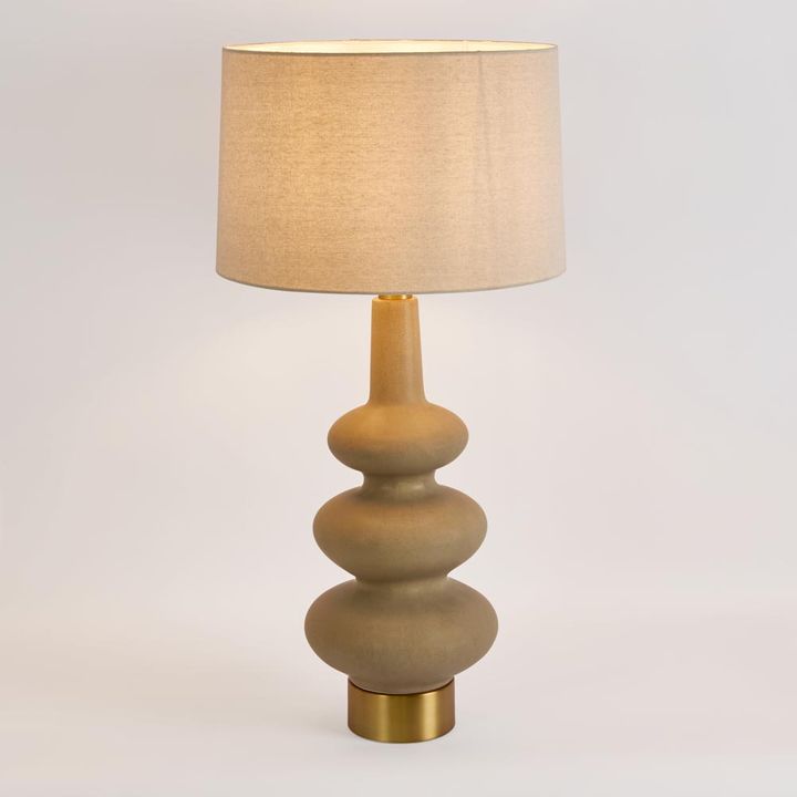 Linden Sandstone Table Lamp & Linen Shade