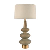 Linden Sandstone Table Lamp & Linen Shade