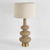 Linden Sandstone Table Lamp & Linen Shade