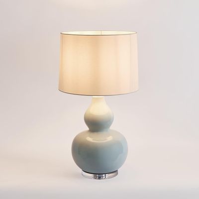 Sutton Light Blue Table Lamp & White Shade