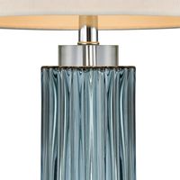 Serento Blue Glass Table Lamp & White Shade