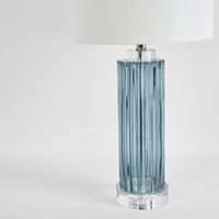 Serento Blue Glass Table Lamp & White Shade