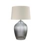 Misty Glass Table Lamp with Natural Linen Shade