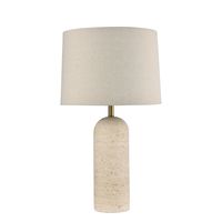 Olsen Travertine Table Lamp & Linen Shade