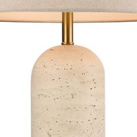 Olsen Travertine Table Lamp & Linen Shade