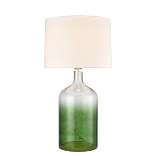 Henley Green Glass Table Lamp & White Shade