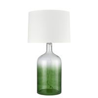 Henley Green Glass Table Lamp & White Shade