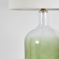 Henley Green Glass Table Lamp & White Shade