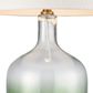 Henley Green Glass Table Lamp & White Shade