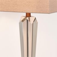 Monument Hand Cut Crystal Lamp & Natural Linen Shade