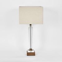 Monument Hand Cut Crystal Lamp & Natural Linen Shade