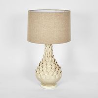 Petal Ceramic Table Lamp with Natural Linen Shade