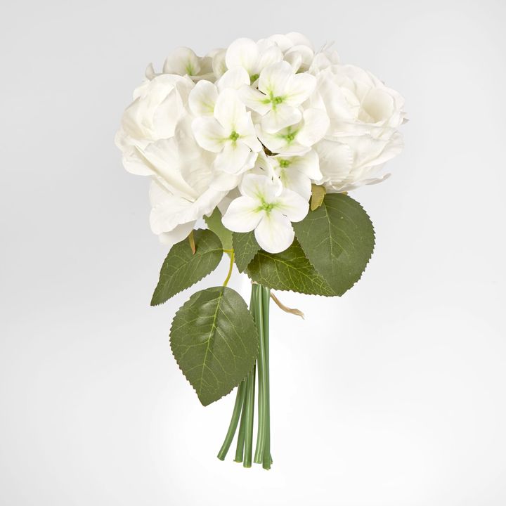 White Rose & Pink Hydrangea Bouquet