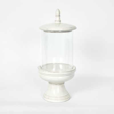 Nini Candle Holder with lid White Medium