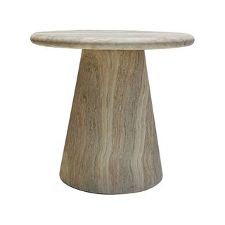 Parisi Round Side Table Grey Travertine Look