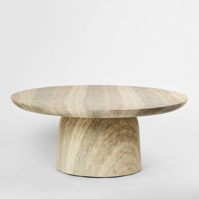 Parisi Round Coffee Table Grey Travertine Look - Outdoor