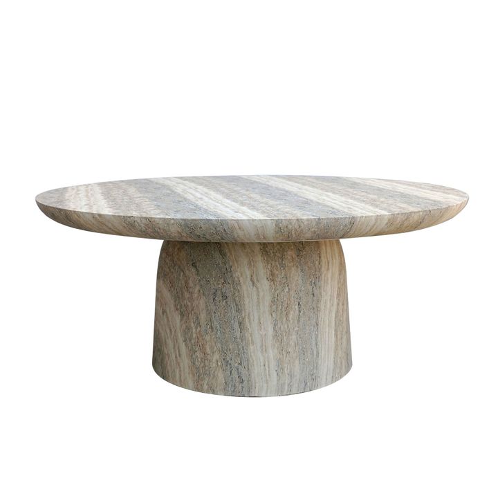 Parisi Round Coffee Table Grey Travertine Look